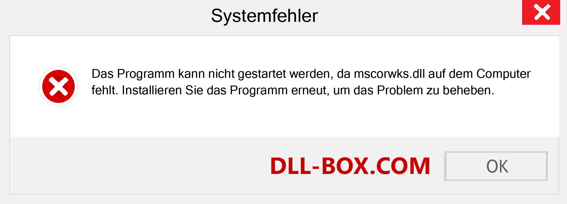 mscorwks.dll-Datei fehlt?. Download für Windows 7, 8, 10 - Fix mscorwks dll Missing Error unter Windows, Fotos, Bildern